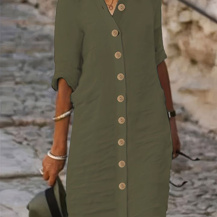 Mirella™ – Button-Down Shirt Dress