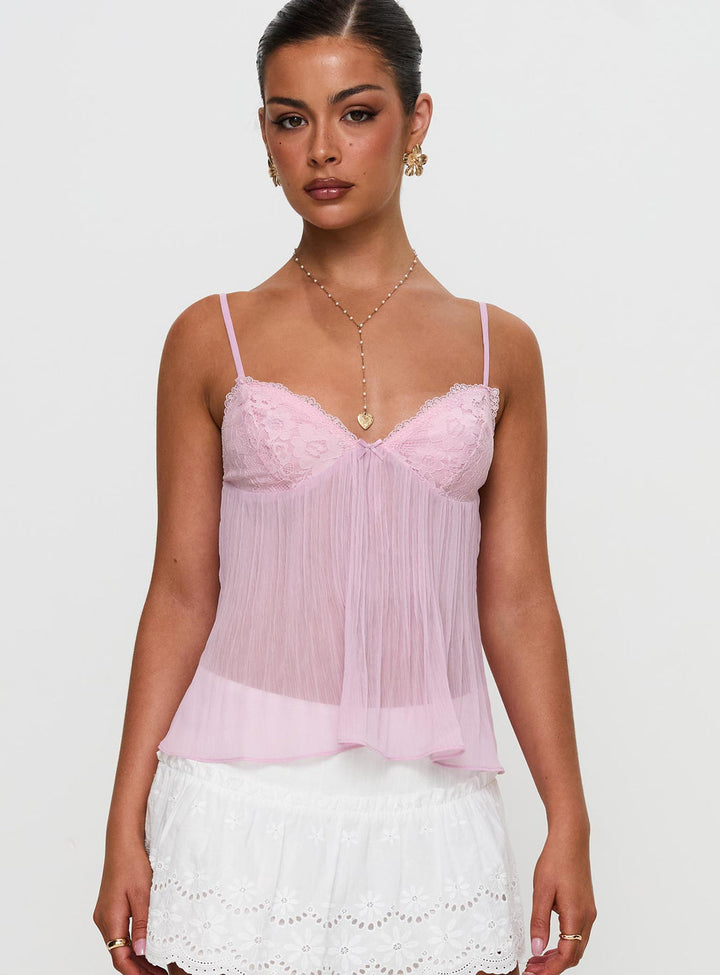 Calisse™ – Pleated Lace Top
