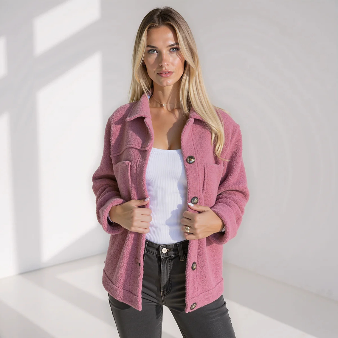 Amélie™ | Button-Up Teddy Jacket