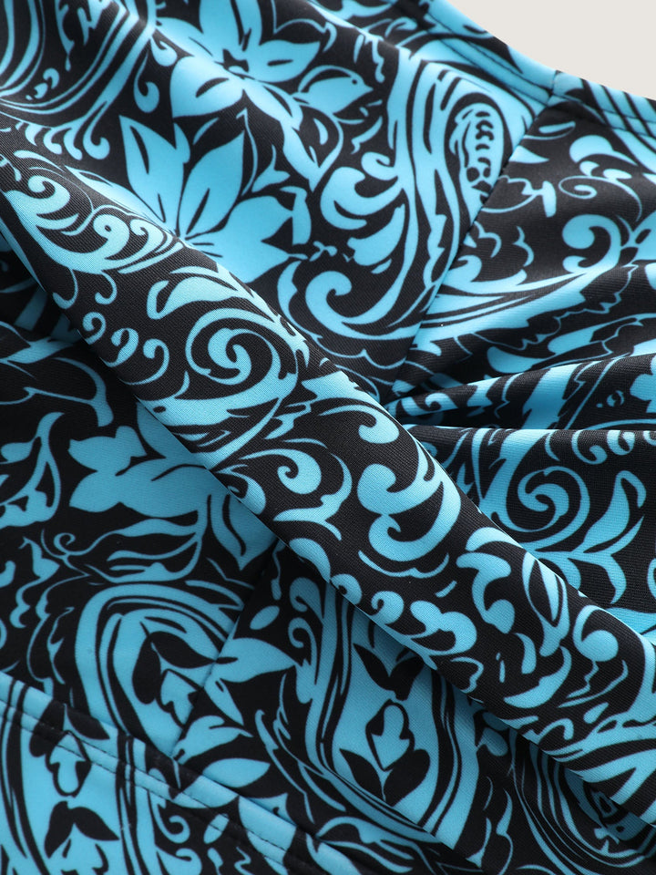 Serelune™ – Paisley Print Twist Front Swim Dress