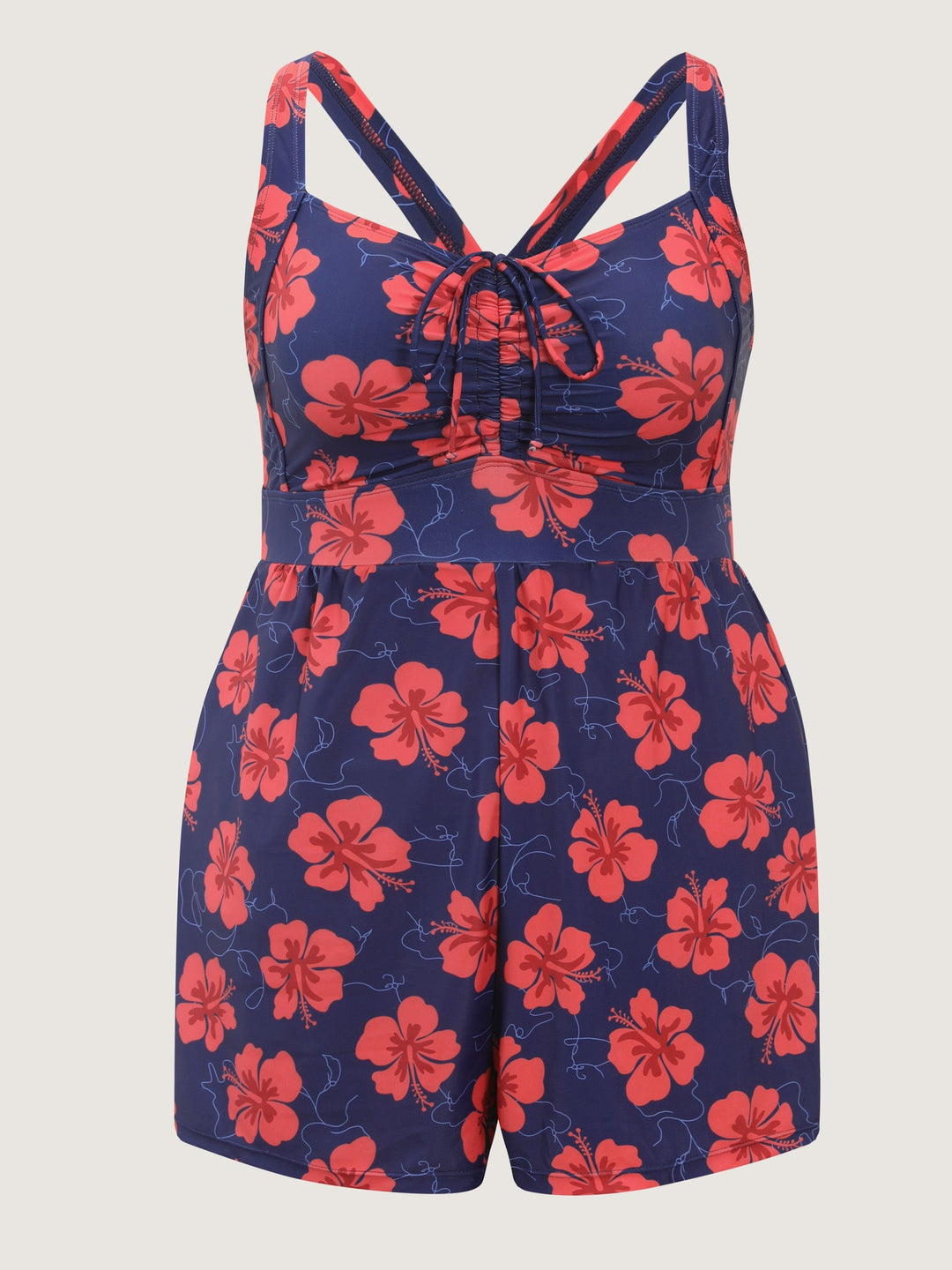 Elowen™ – Bright Floral Shirred One-Piece Swimsuit