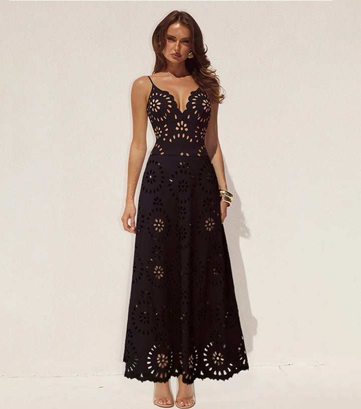 Iselle™ – Elegant V-Neck Swimsuit & Skirt Set