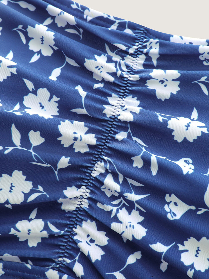 Cylara™ – Ditsy Floral Ruched Empire Waist Swim Dress