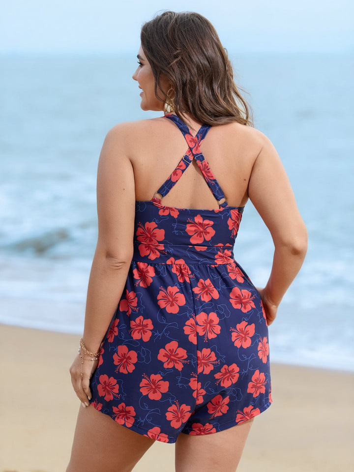 Elowen™ – Bright Floral Shirred One-Piece Swimsuit