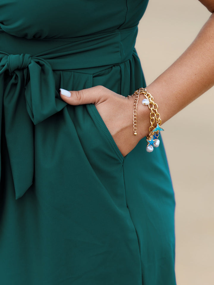 Elowyn™ – Surplice Neckline Belted One-Piece Swimsuit