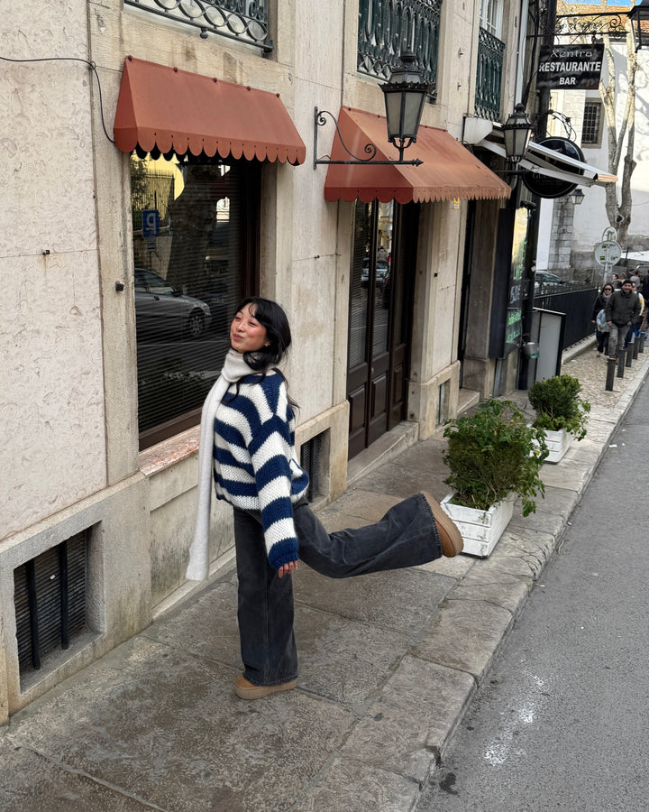 Celoren™ – Striped Off-Shoulder Sweater