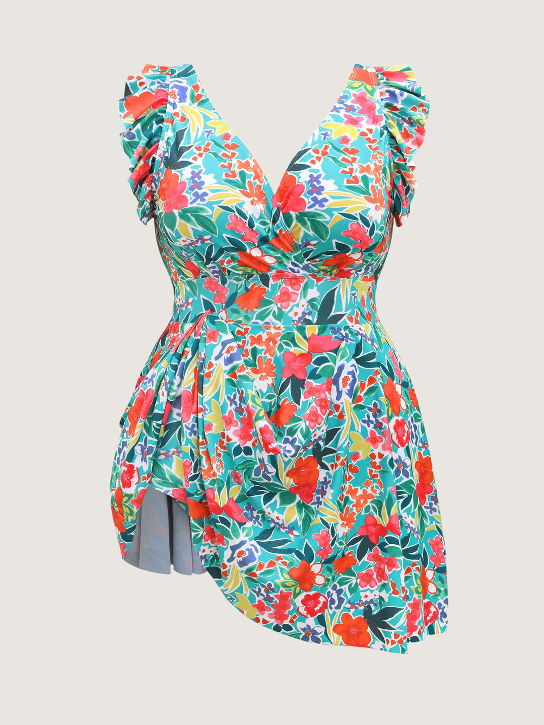 Seralyn™ – Anti-Float Tie Ruffled Floral Swim Dress