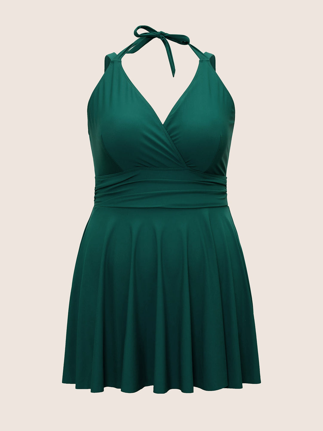 Celestine™ – Ruffle Hem Halter Neck Swim Dress