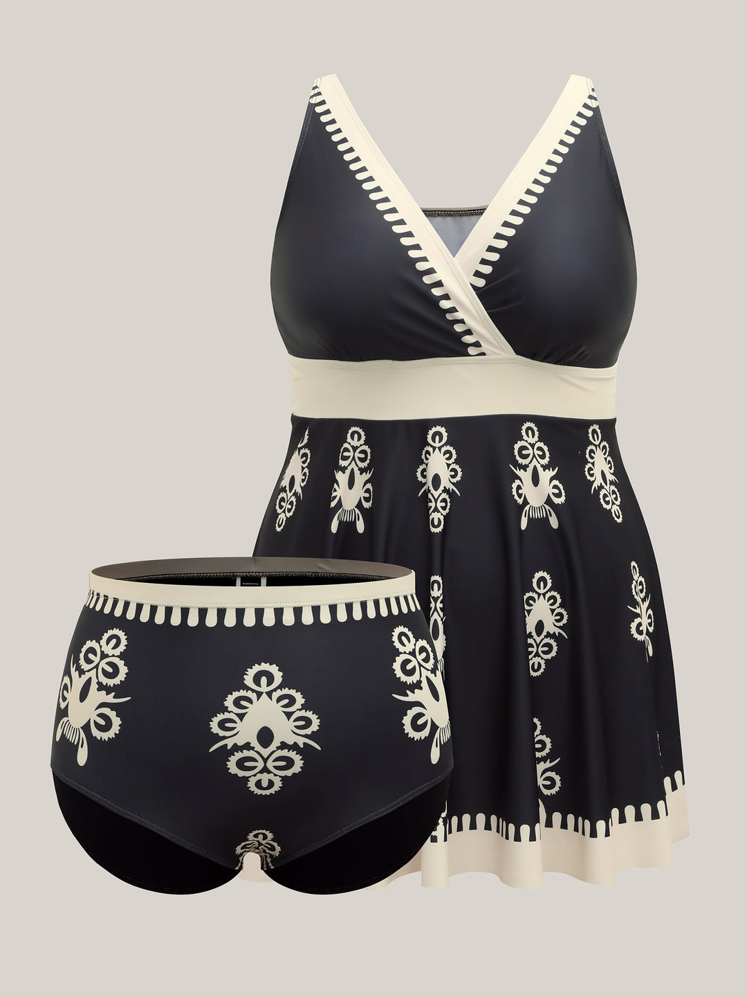 Cerina™ – Bohemian Flower Print Surplice Swim Dress