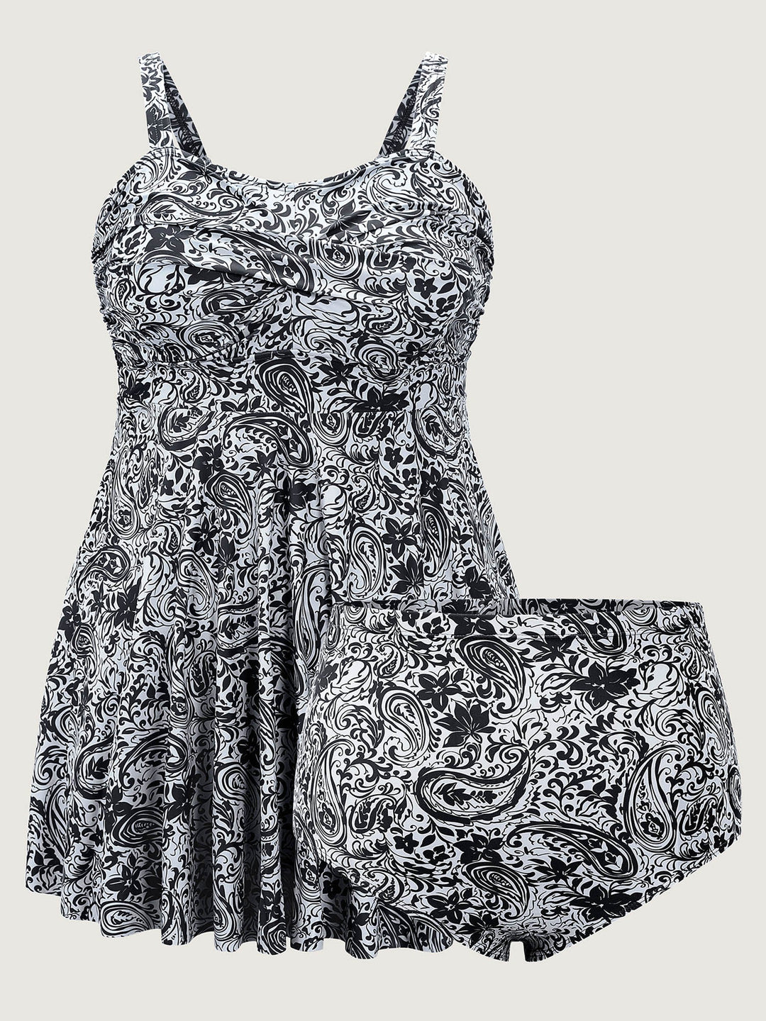 Serelune™ – Paisley Print Twist Front Swim Dress