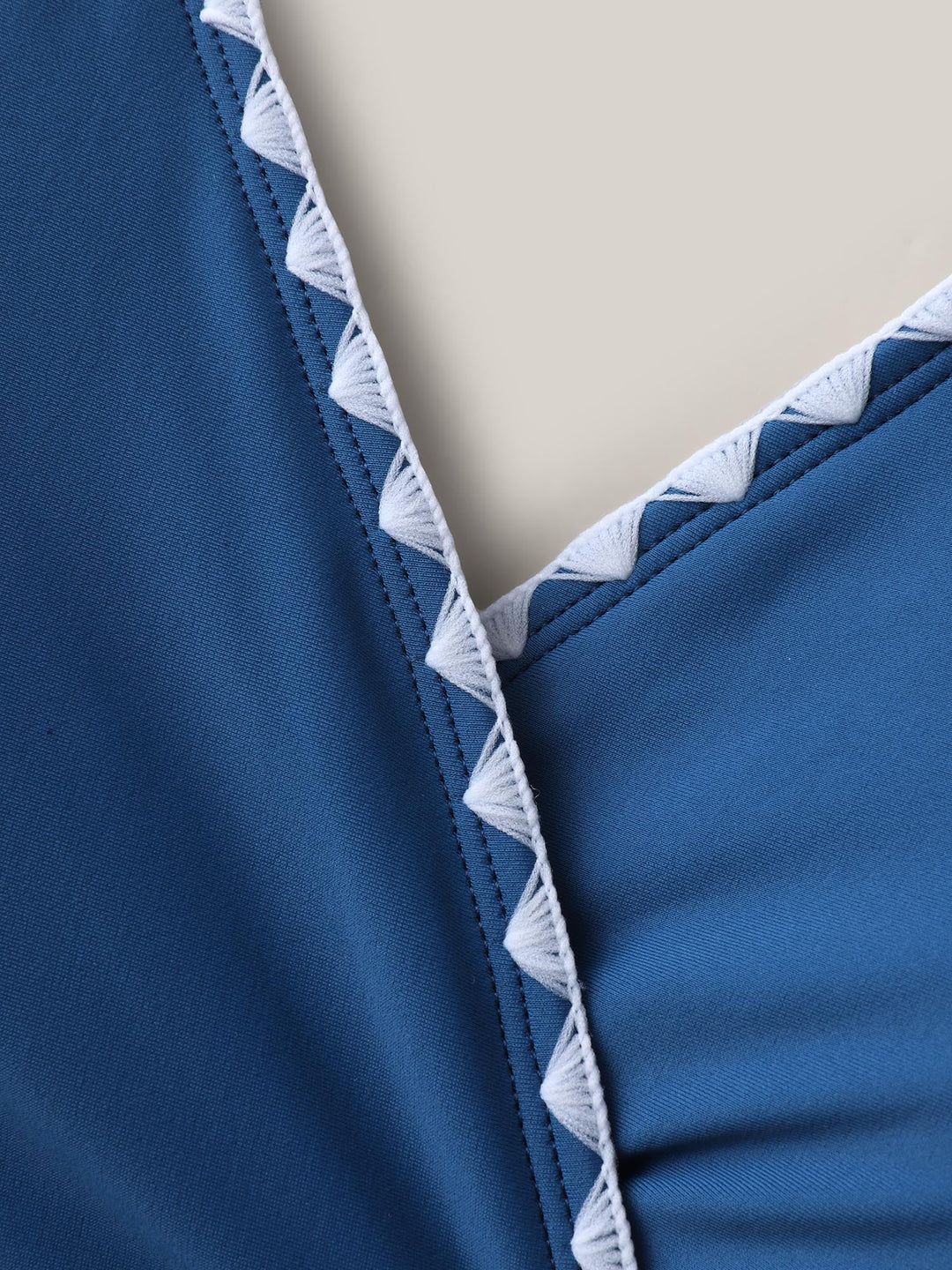 Serelune™ – Embroidered Pleated One-Piece Swimsuit