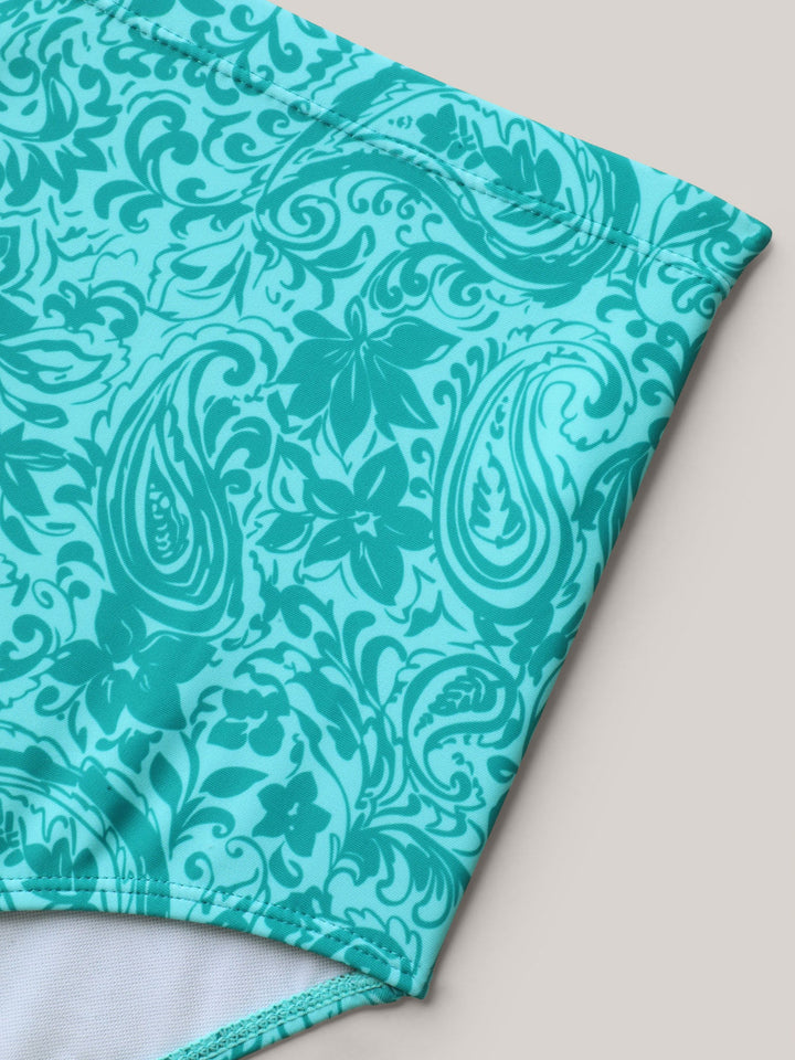 Serelune™ – Paisley Print Twist Front Swim Dress