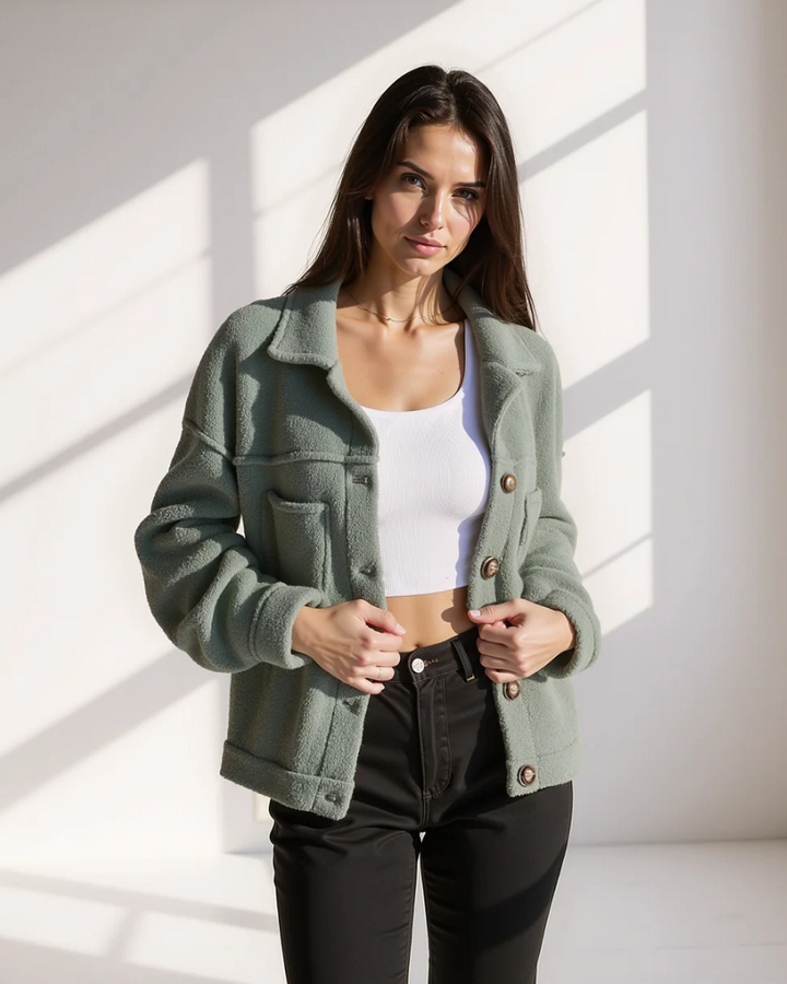 Amélie™ | Button-Up Teddy Jacket