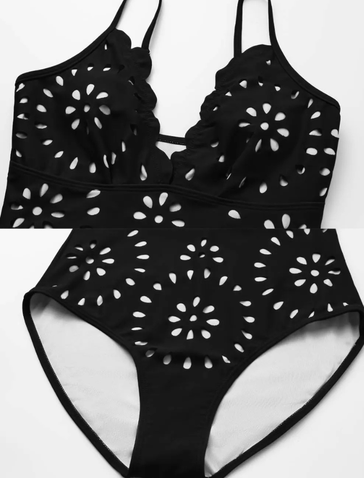 Iselle™ – Elegant V-Neck Swimsuit & Skirt Set