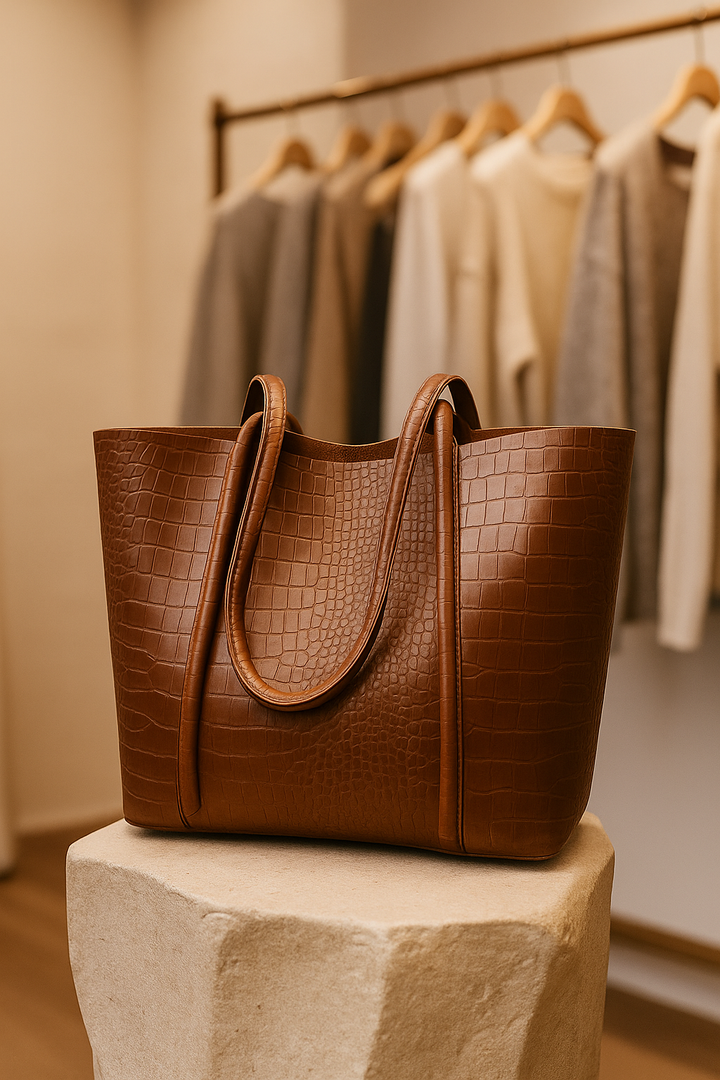 Elara™ – Croc Leather Shoulder Bag