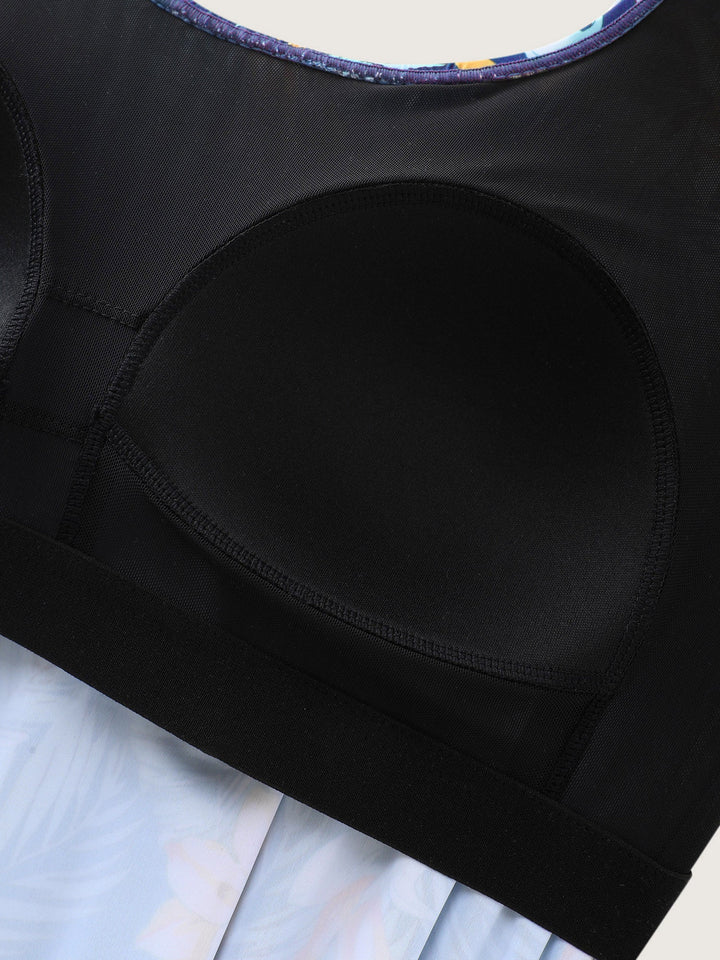 Serelle™ – Tropical Flower Print Pockets One-Piece Swimsuit