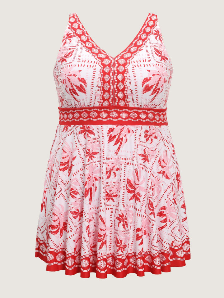 Calisse™ – Anti-Float Ties Palm Tree Swim Dress