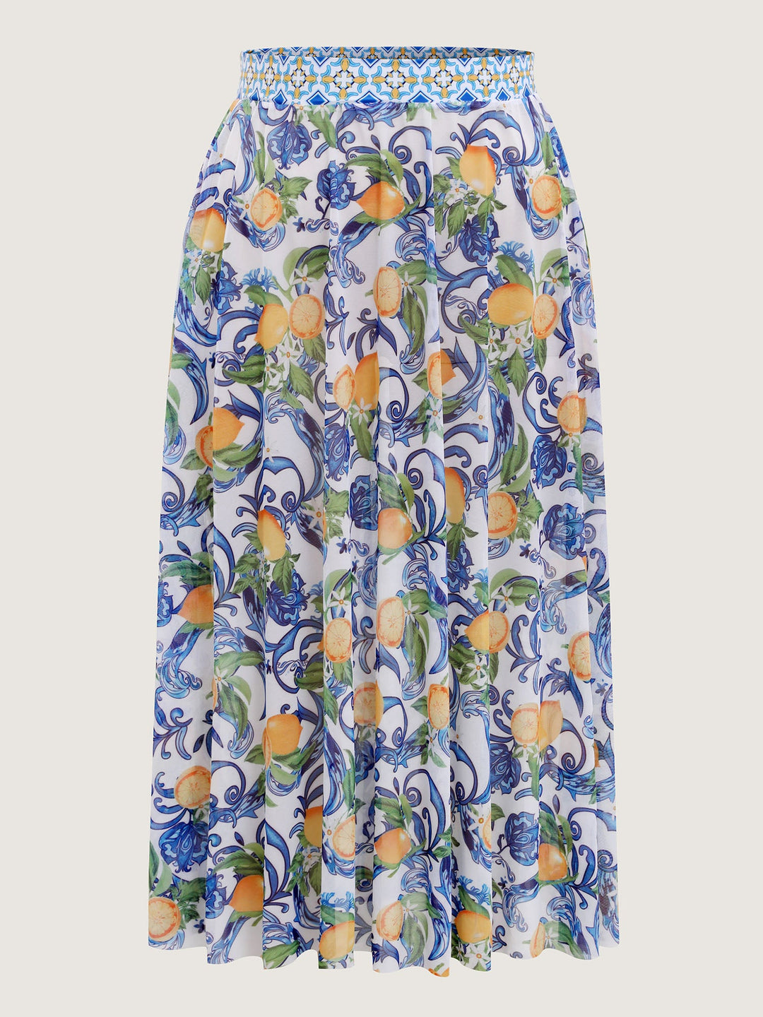 Caliselle™ – Two-Piece Citrus Print Sarong Swimsuit