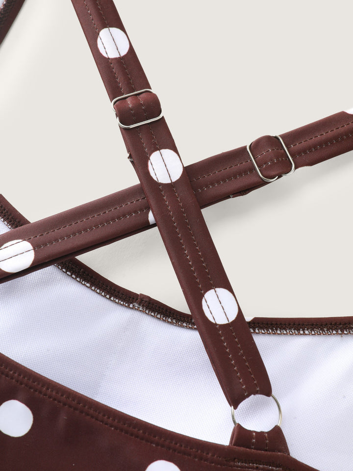 Serelle™ – Twist-Front Polka Dots Swim Dress