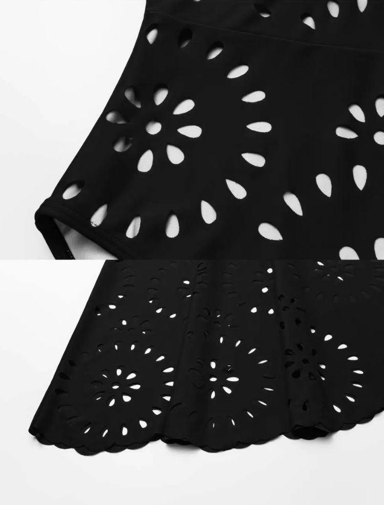 Iselle™ – Elegant V-Neck Swimsuit & Skirt Set