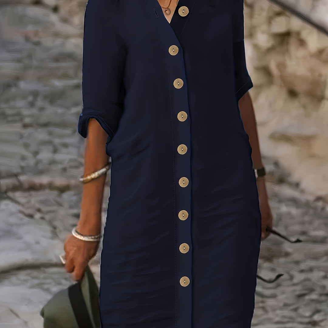 Mirella™ – Button-Down Shirt Dress