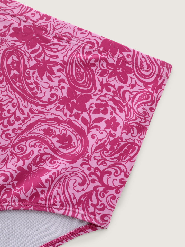 Serelune™ – Paisley Print Twist Front Swim Dress