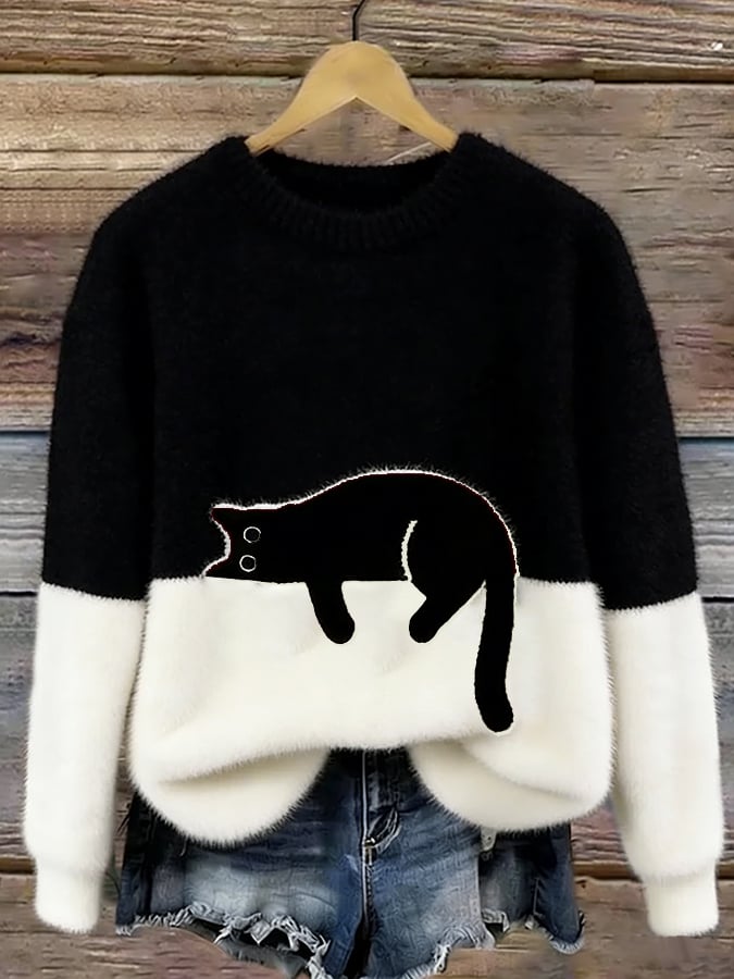 Luna™ - Cat Print Sweatshirt