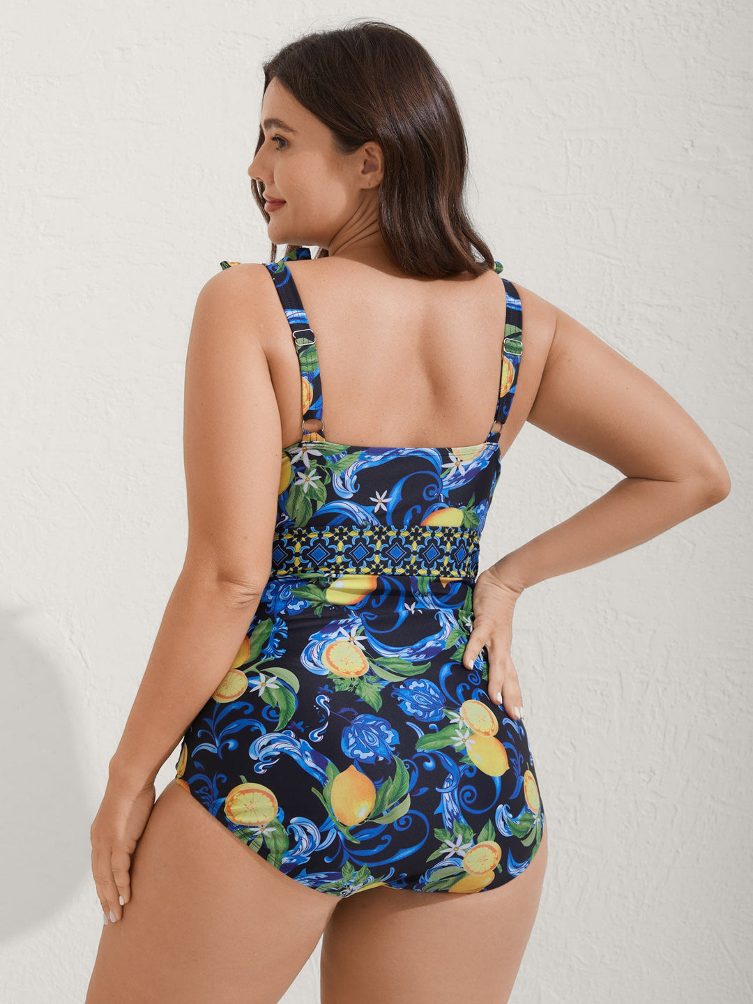 Caliselle™ – Two-Piece Citrus Print Sarong Swimsuit