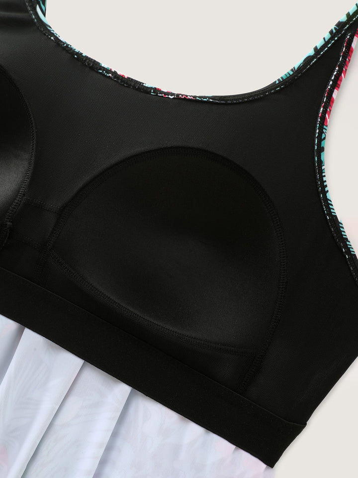 Serelle™ – Tropical Flower Print Pockets One-Piece Swimsuit