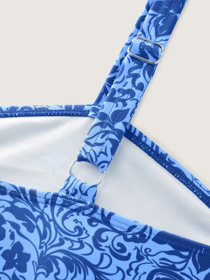 Serelune™ – Paisley Print Twist Front Swim Dress