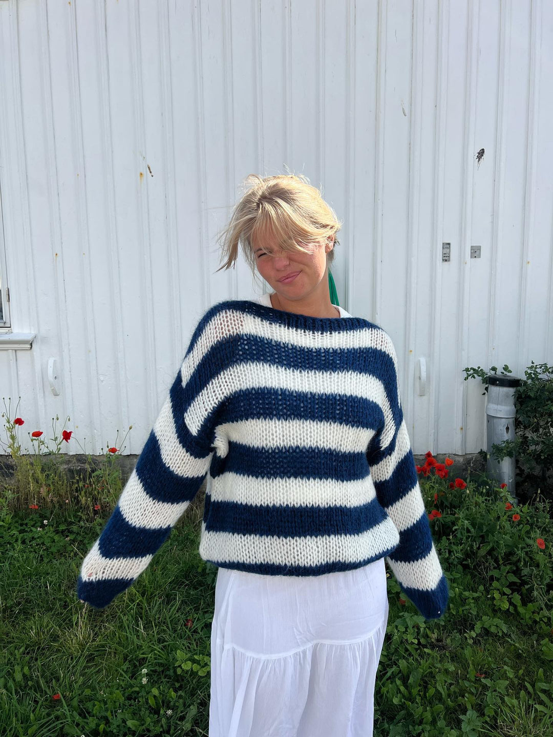 Celoren™ – Striped Off-Shoulder Sweater