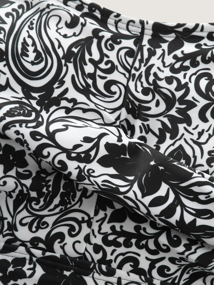 Serelune™ – Paisley Print Twist Front Swim Dress