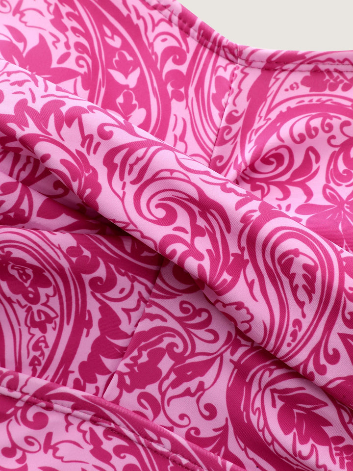Serelune™ – Paisley Print Twist Front Swim Dress