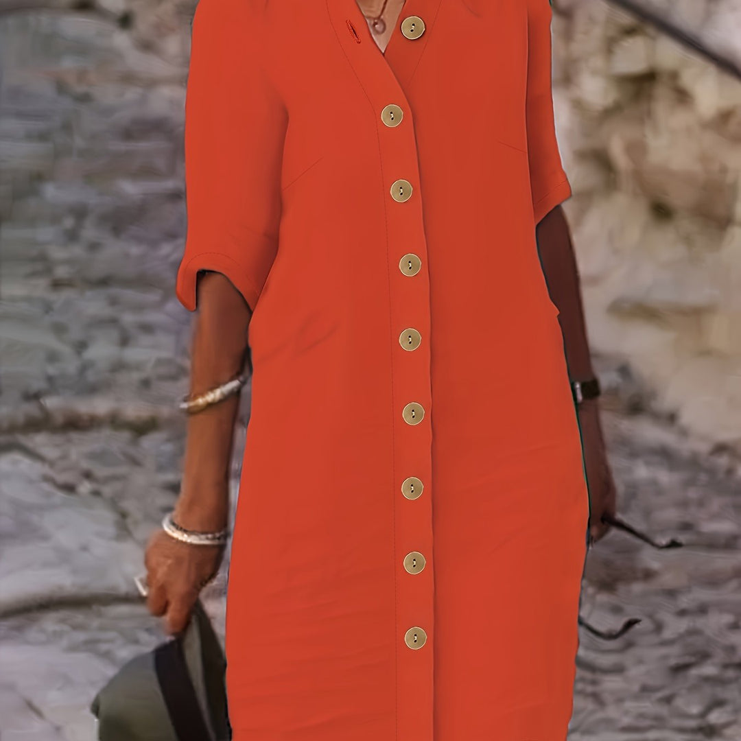 Mirella™ – Button-Down Shirt Dress