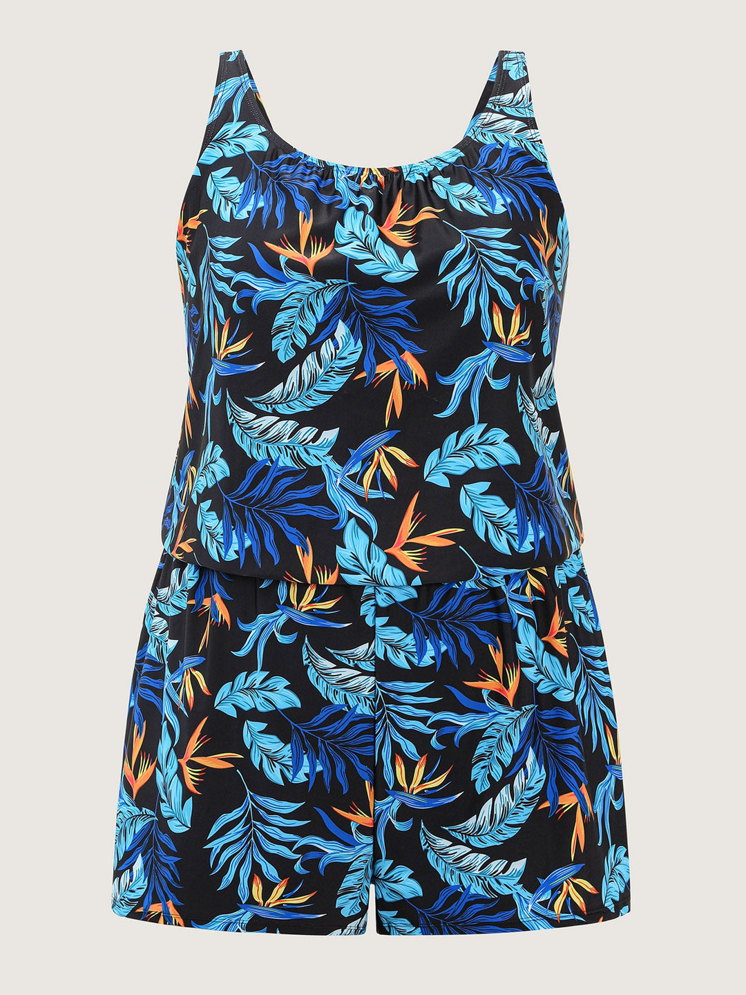 Serelle™ – Tropical Flower Print Pockets One-Piece Swimsuit
