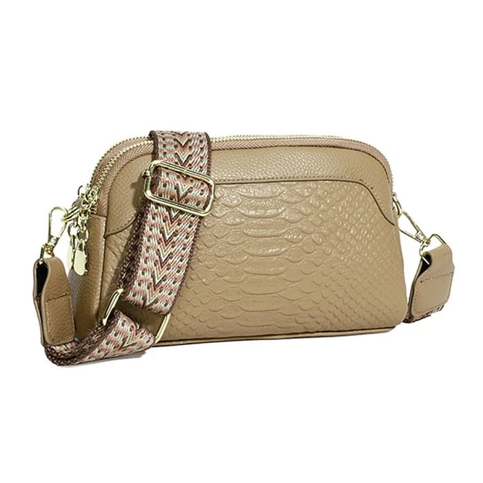 Soleil™ – Croc-Pattern Mini Crossbody Bag