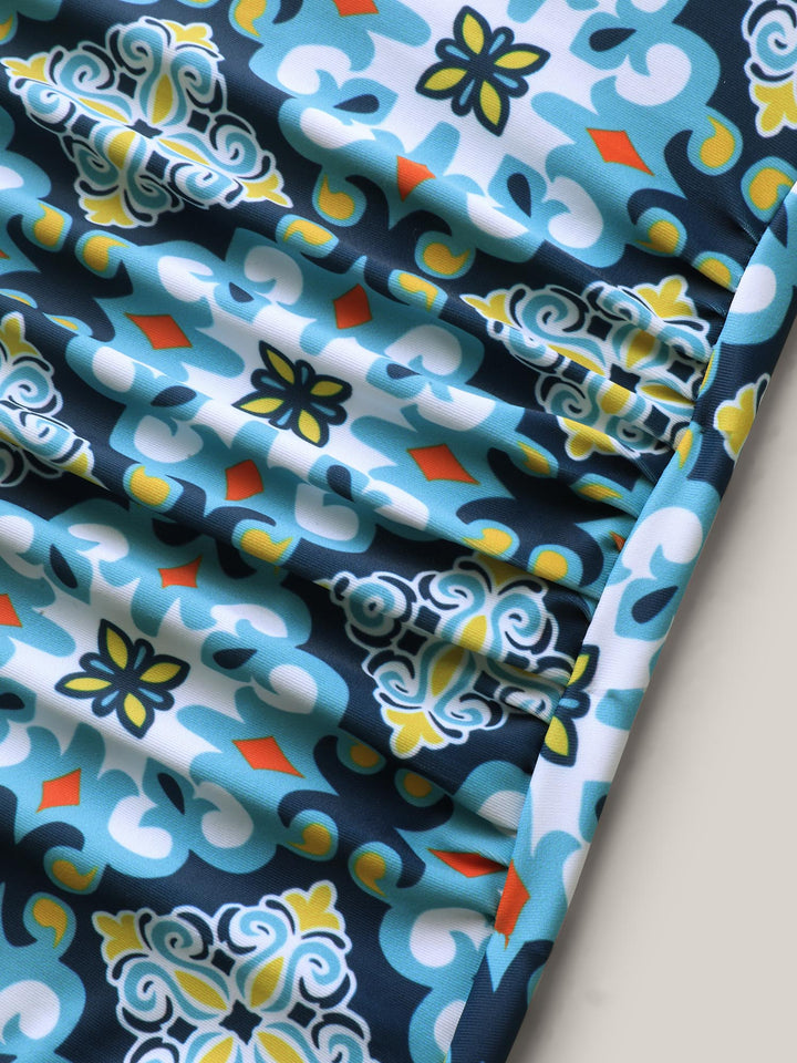 Serelune™ – Embroidered Pleated One-Piece Swimsuit