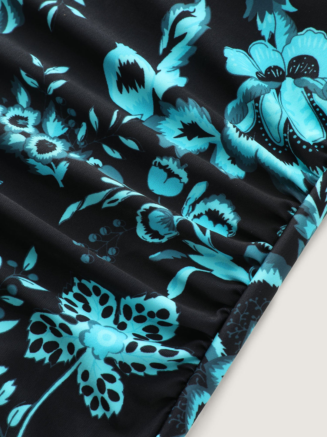 Celienne™ – Floral Ruched Mesh Swimsuit & Sarong Set