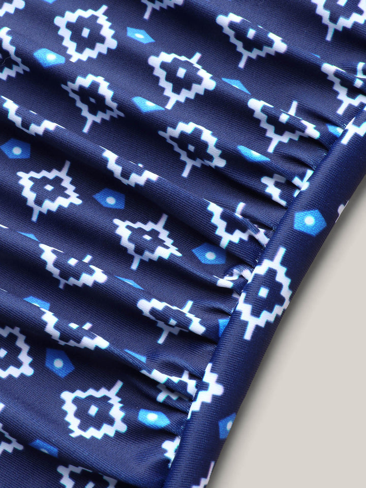 Serafina™ – Boho Print Color Contrast One-Piece Swimsuit