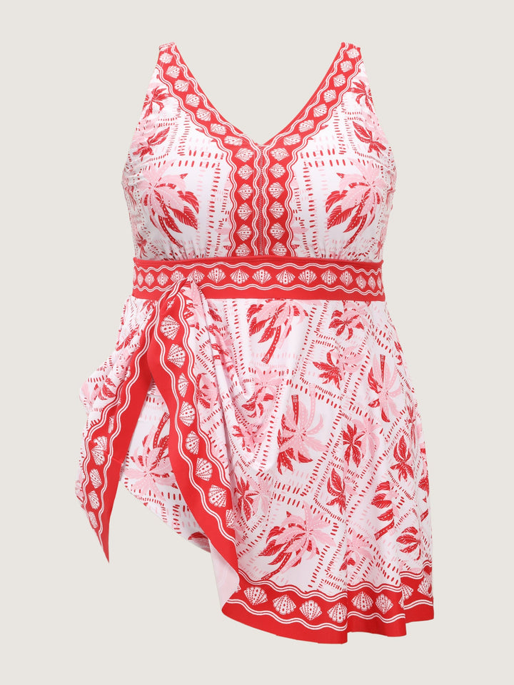 Calisse™ – Anti-Float Ties Palm Tree Swim Dress