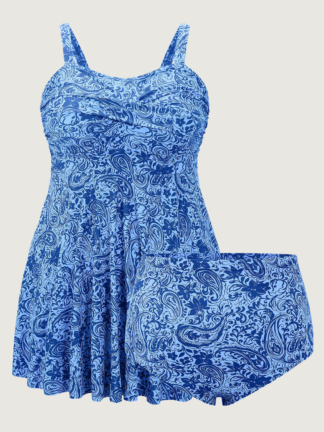 Serelune™ – Paisley Print Twist Front Swim Dress