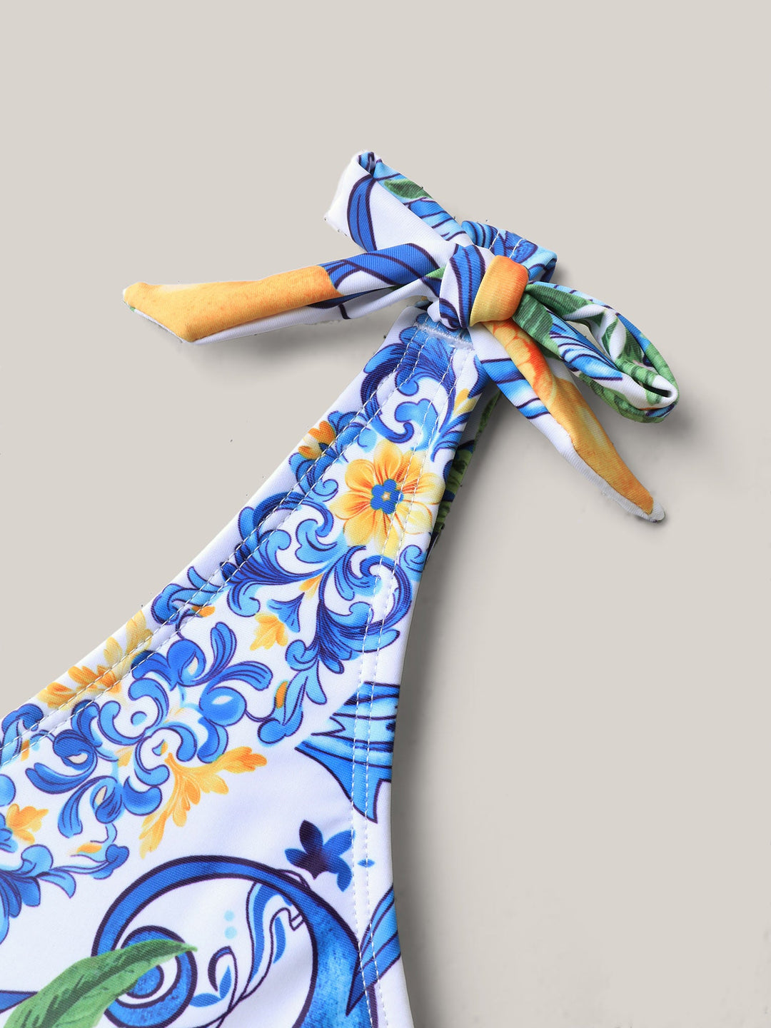 Caliselle™ – Two-Piece Citrus Print Sarong Swimsuit