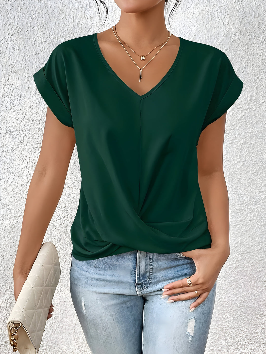 Livia™ – Twist Front V-Neck Top