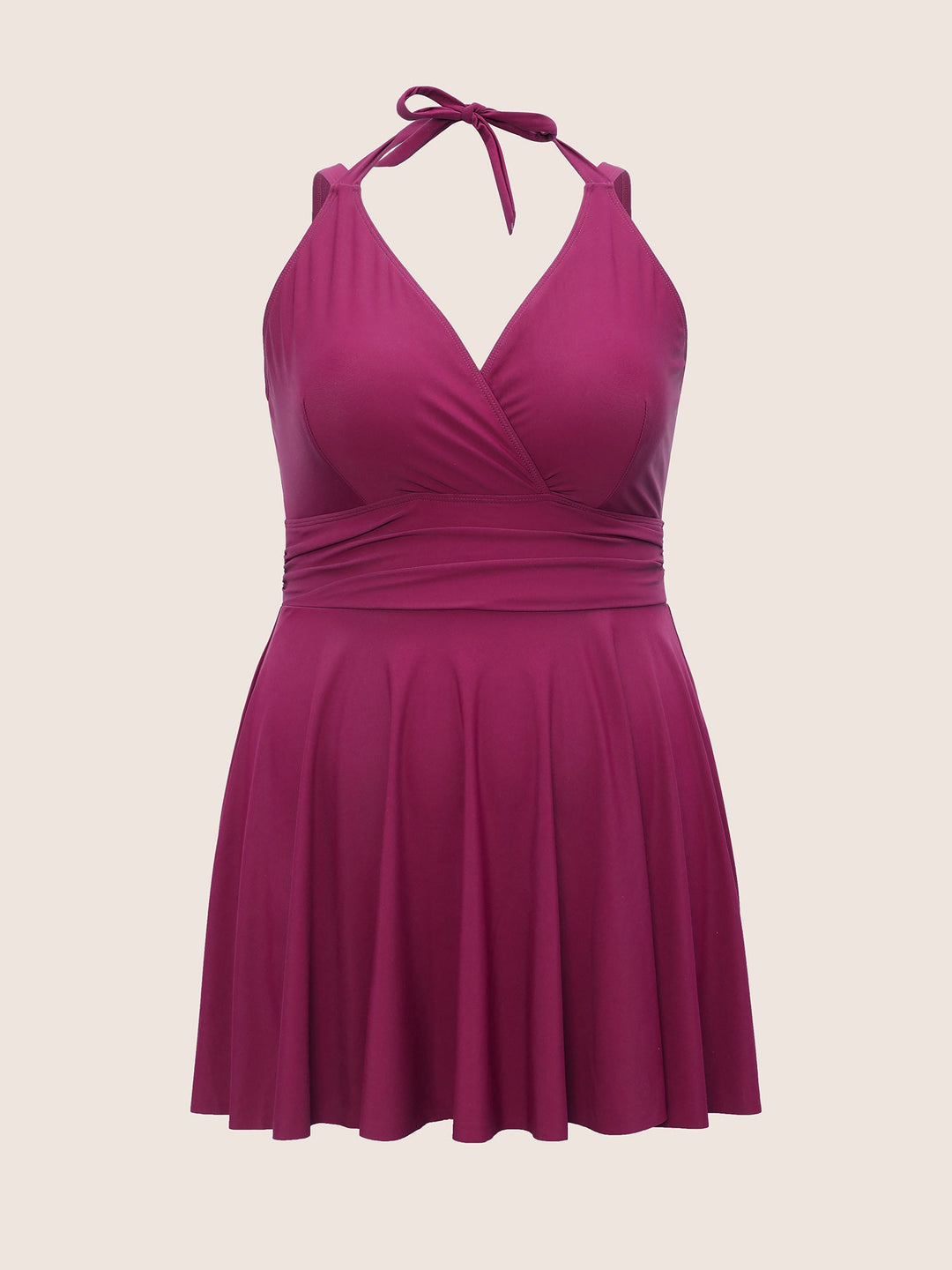 Celestine™ – Ruffle Hem Halter Neck Swim Dress