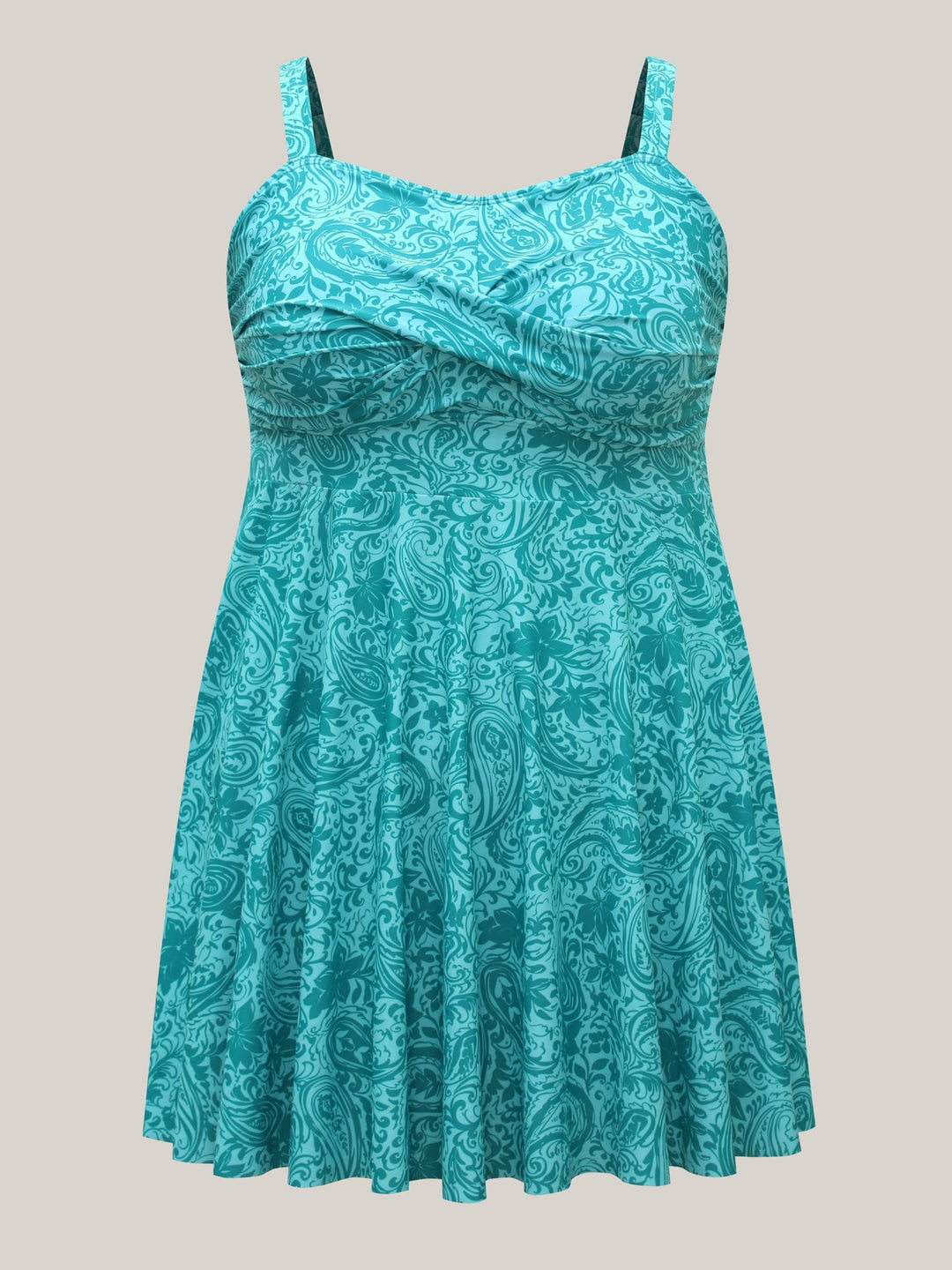 Serelune™ – Paisley Print Twist Front Swim Dress