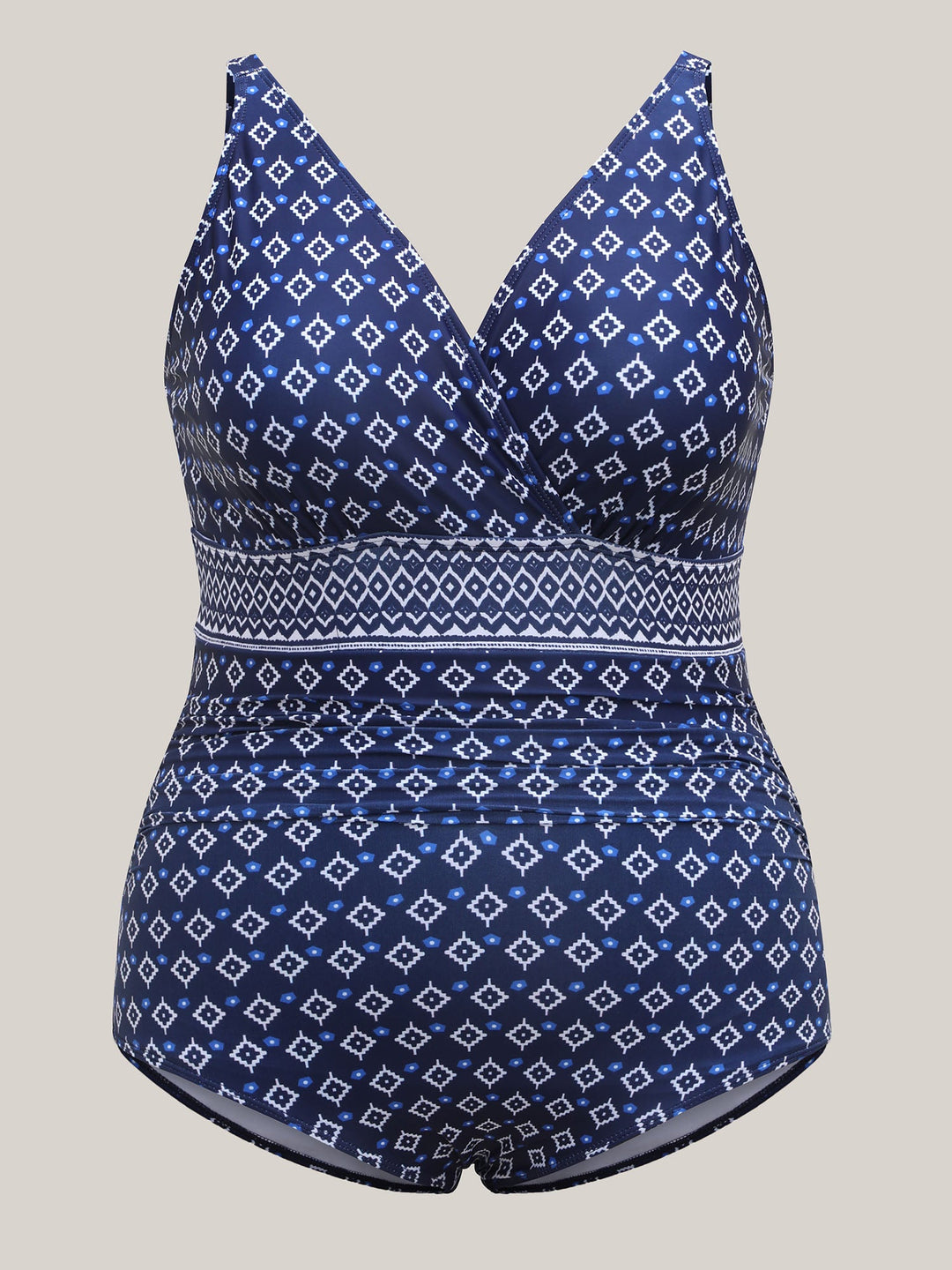 Serafina™ – Boho Print Color Contrast One-Piece Swimsuit