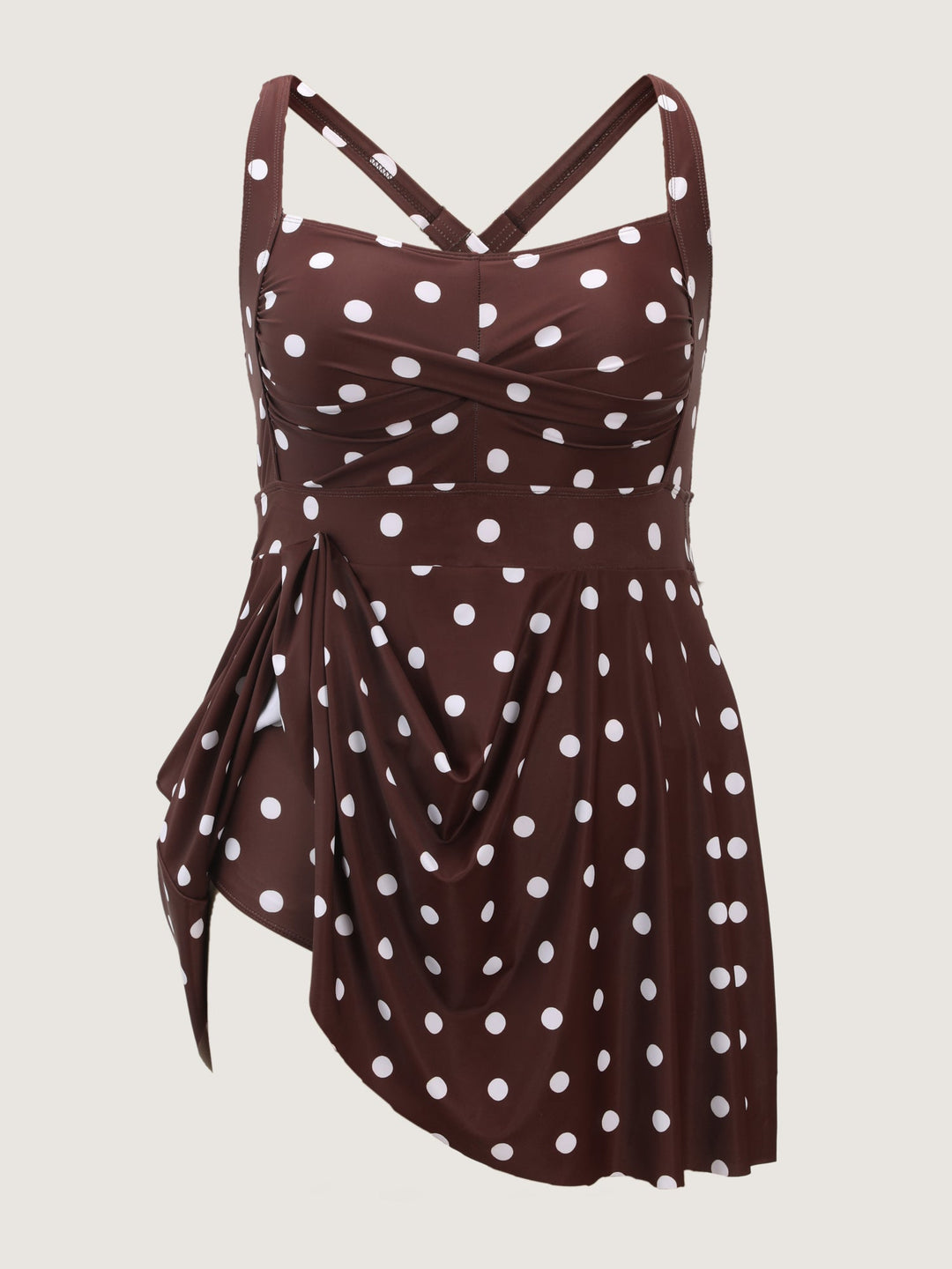 Serelle™ – Twist-Front Polka Dots Swim Dress
