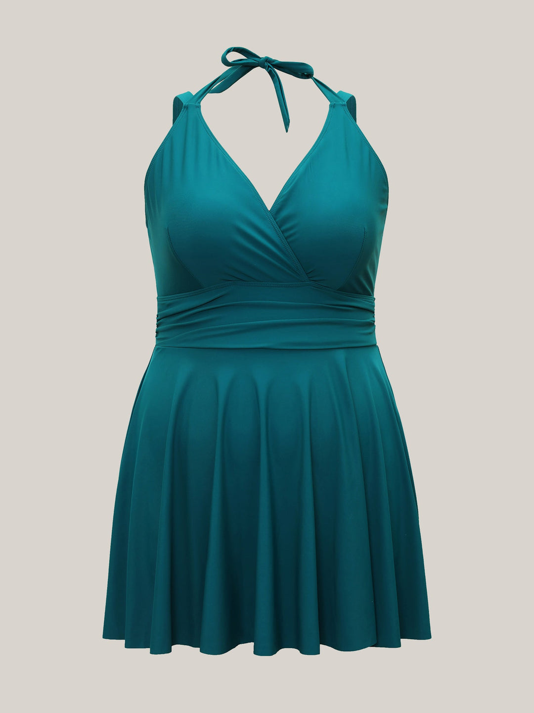 Celestine™ – Ruffle Hem Halter Neck Swim Dress