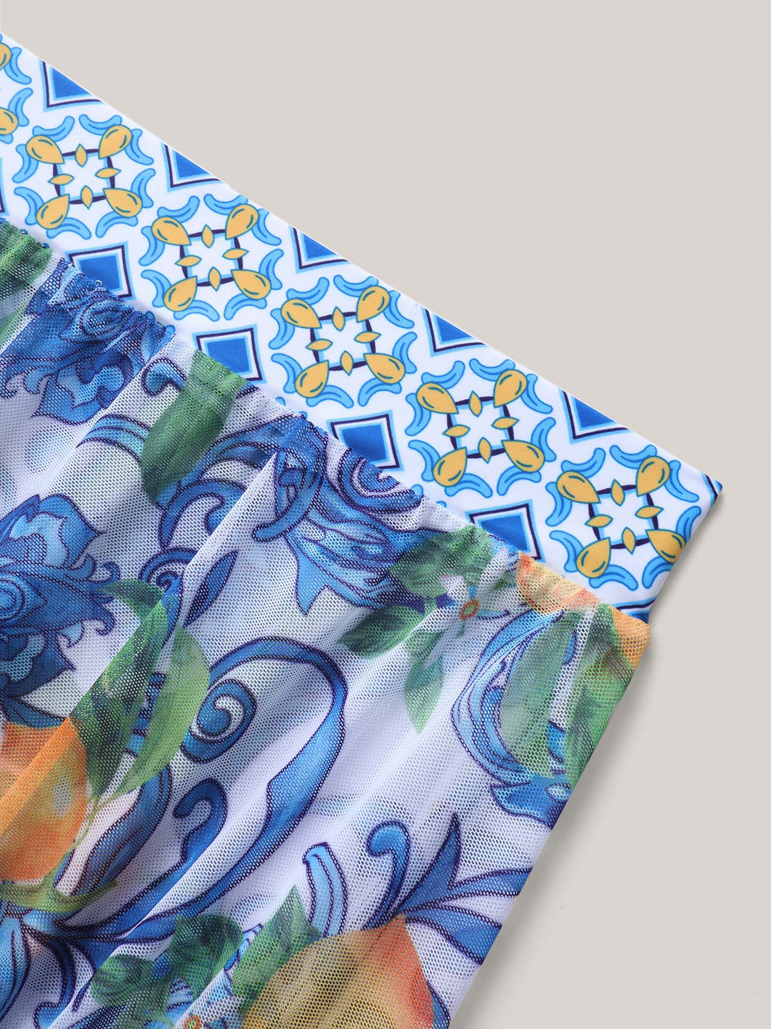 Caliselle™ – Two-Piece Citrus Print Sarong Swimsuit