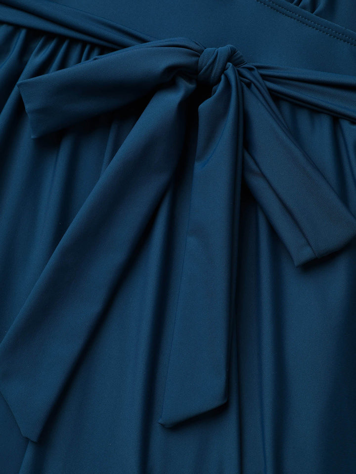 Elowyn™ – Surplice Neckline Belted One-Piece Swimsuit